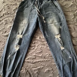 Vici Dolls Pocketed Denim Joggers